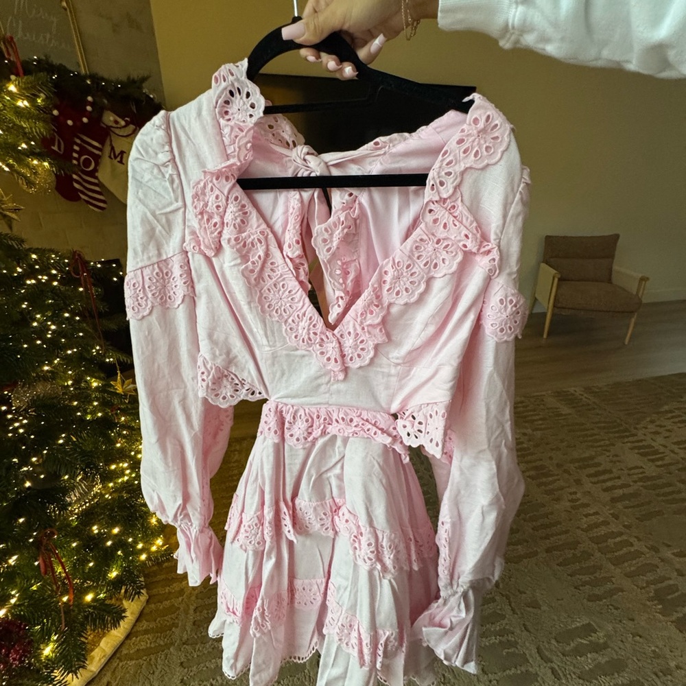 ASOS Light Pink Long Sleeve Dress